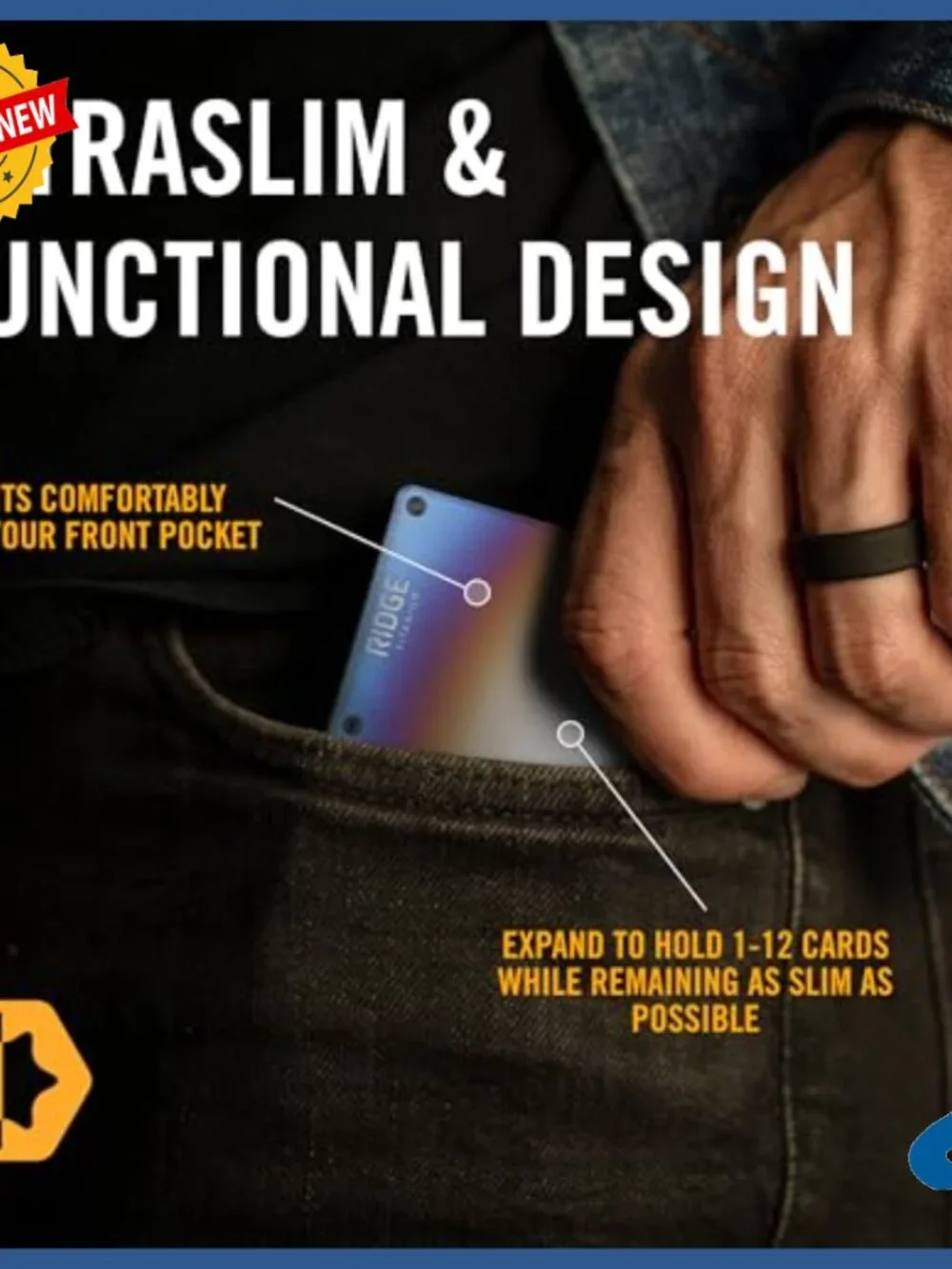 Slim RFID Blocking Wallet with Money Clip Holds 12 Cards